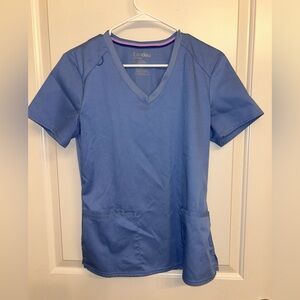 Landau Classic Blue V-Neck Scrub Top